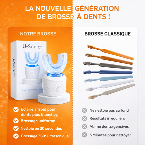 U-Sonic Smart 360° Toothbrush - Brosse à dents électrique ultrasonique automatique